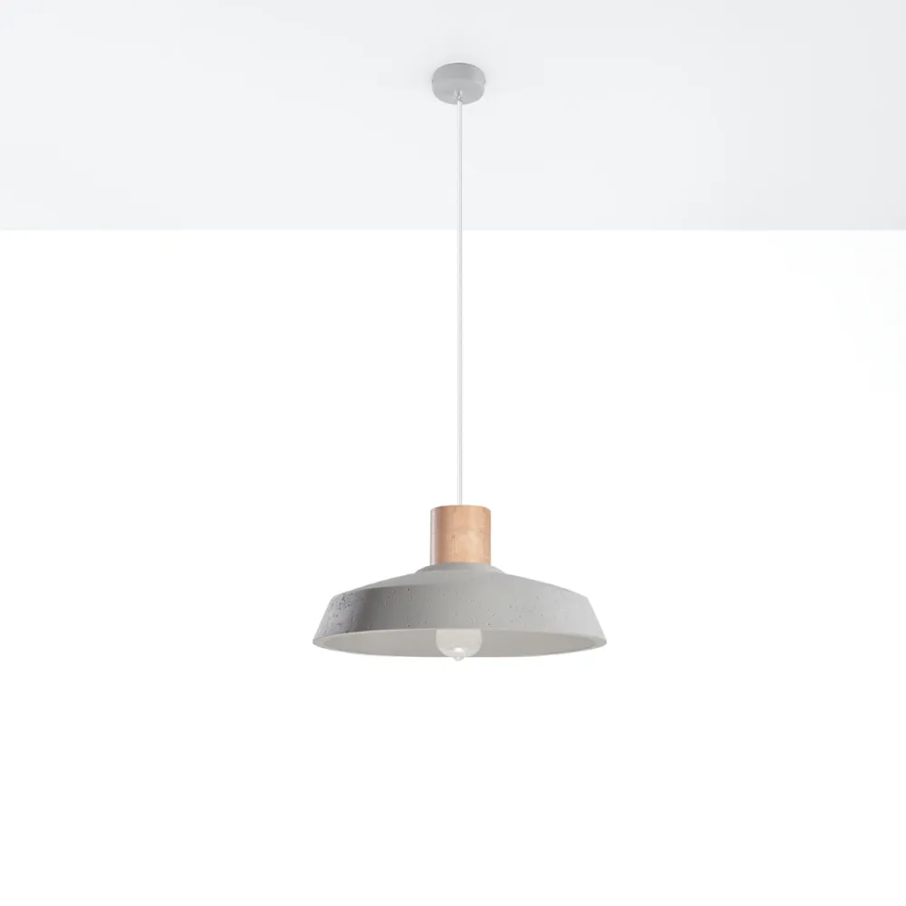 Suspension Sollux Lighting Afra 1L, culot E27, gris