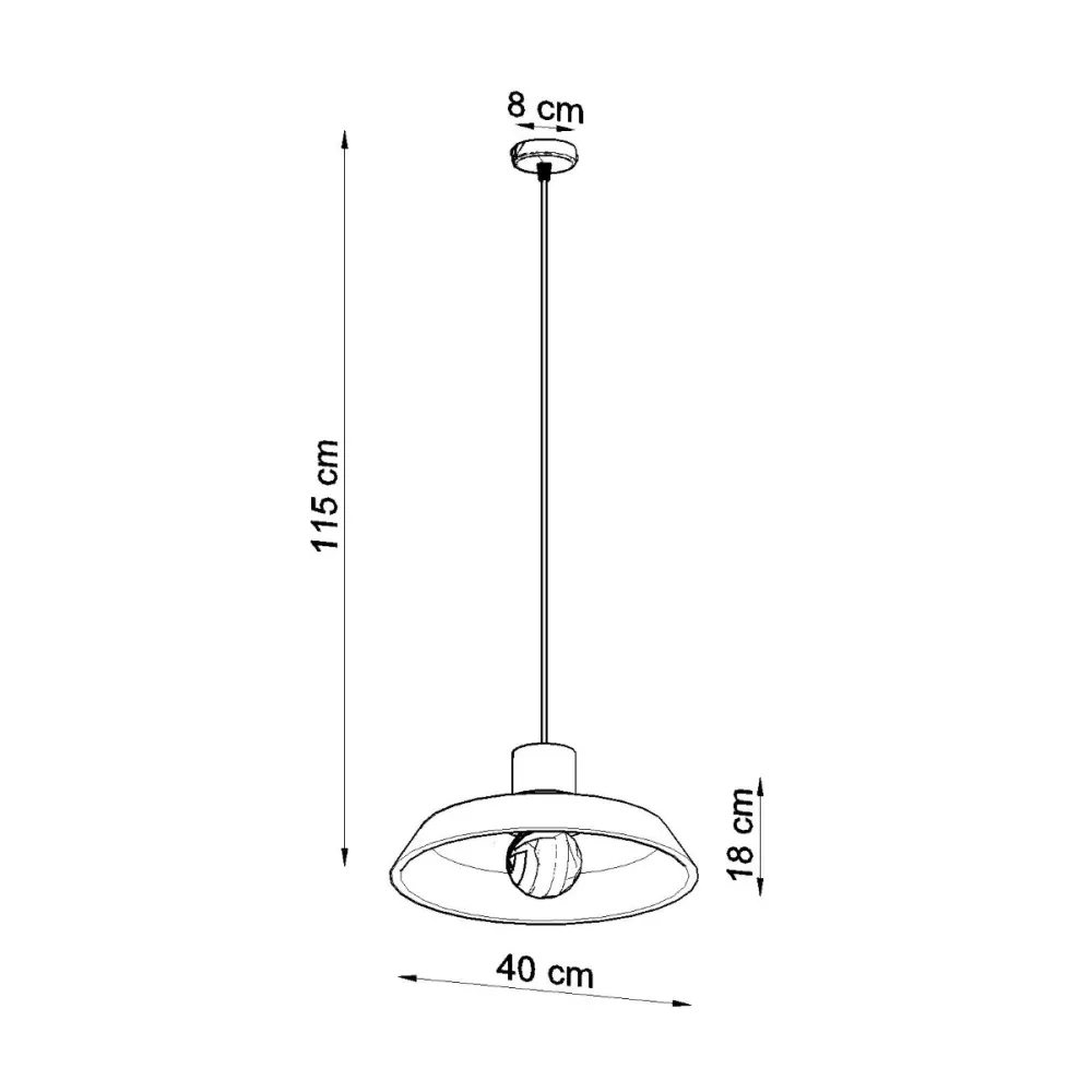 Suspension Sollux Lighting Afra 1L, culot E27, gris