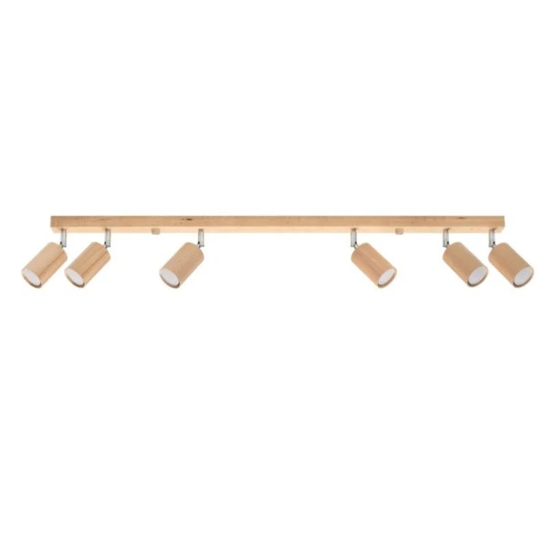 Plafonnier Bois Orientable pour 6 Ampoules GU10 Sollux