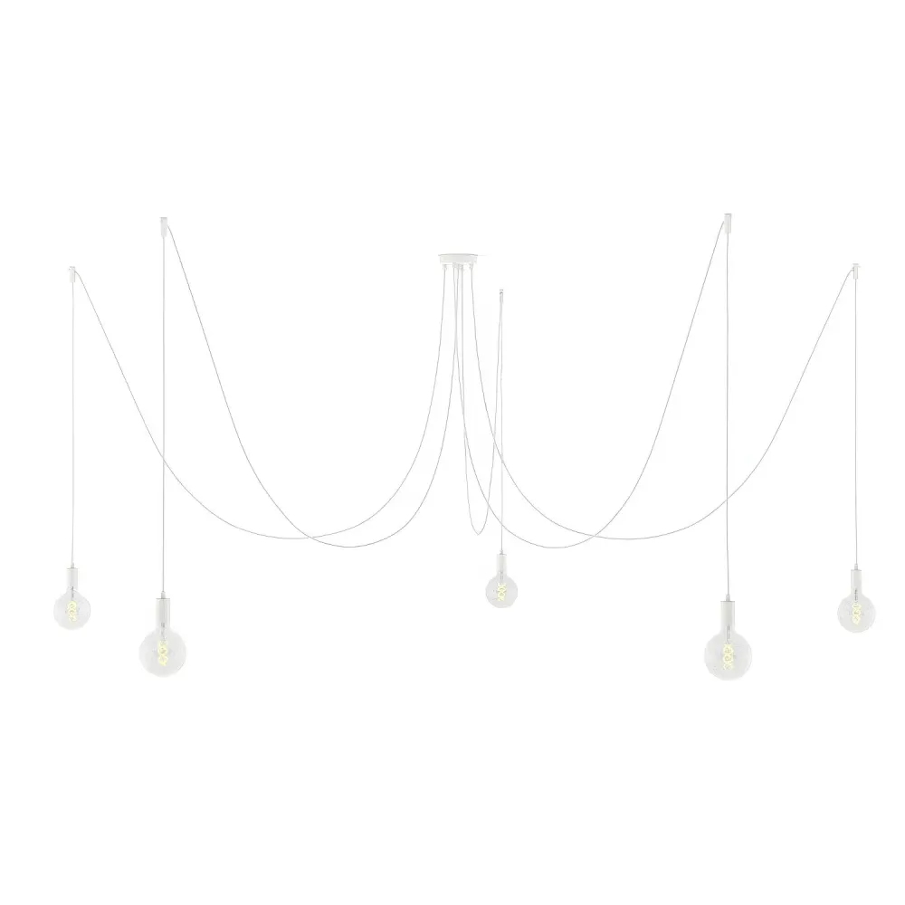 Spider - Suspension multiple avec 5 descentes, finition métal - Blanc