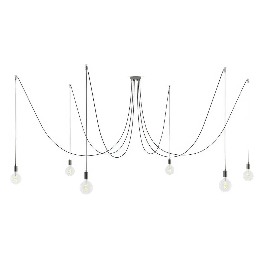 Spider - Suspension multiple avec 6 descentes, finition métal - Perle noire