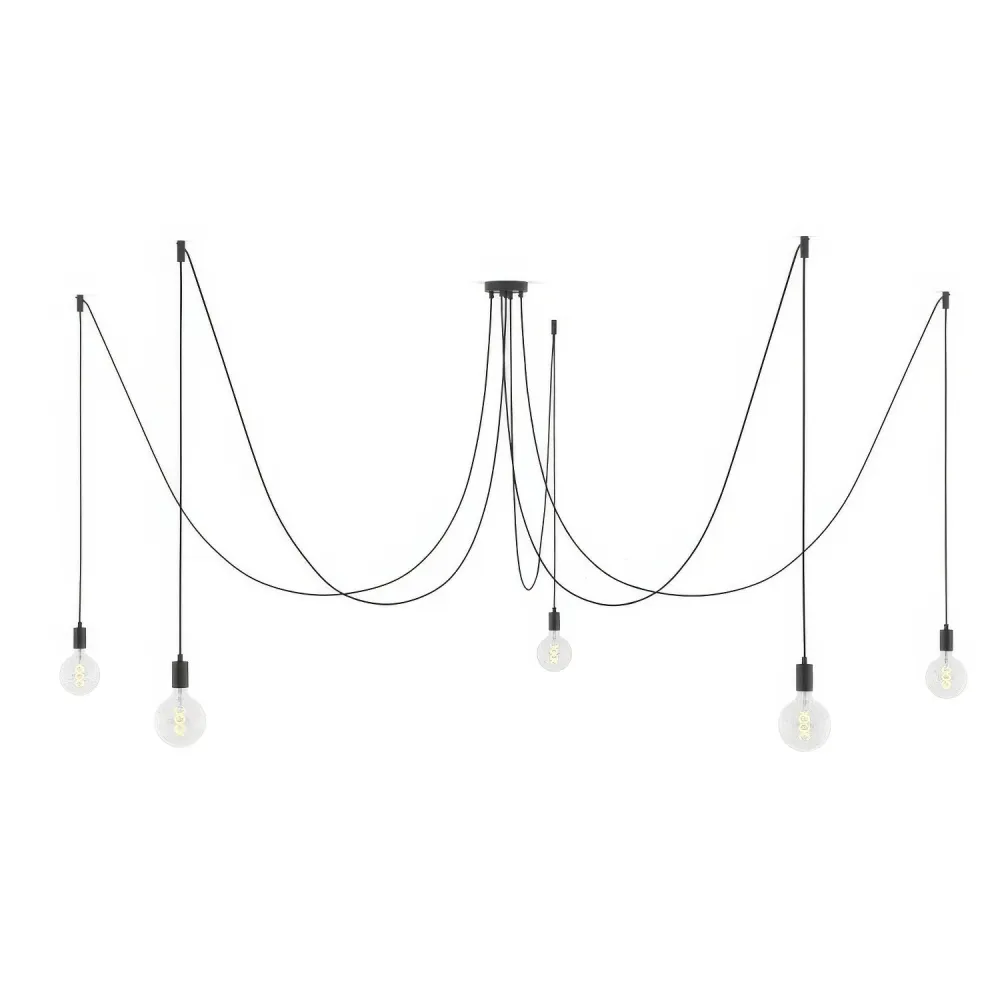 Spider - Suspension multiple avec 5 descentes, finition métal - Noir