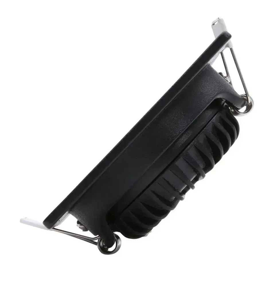 Spot encastré noir | Profondeur à faible teneur en profondeur IP54 | Tiltable | Carré | Ø 68 mm