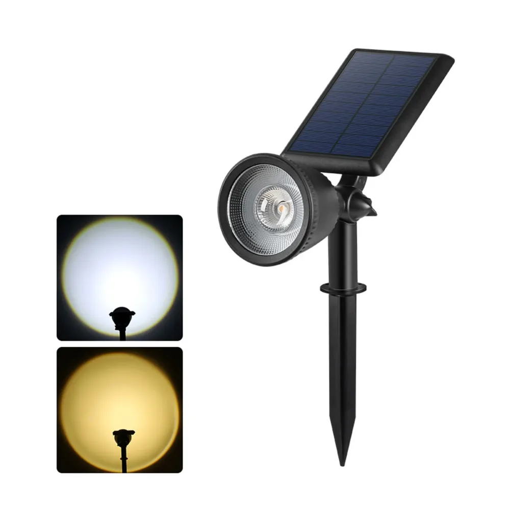 Spot solaire IPX5 200LM avec 2 modes réglables etanche spot solaire encastrables éclairage pour chemins jardin cours balis...