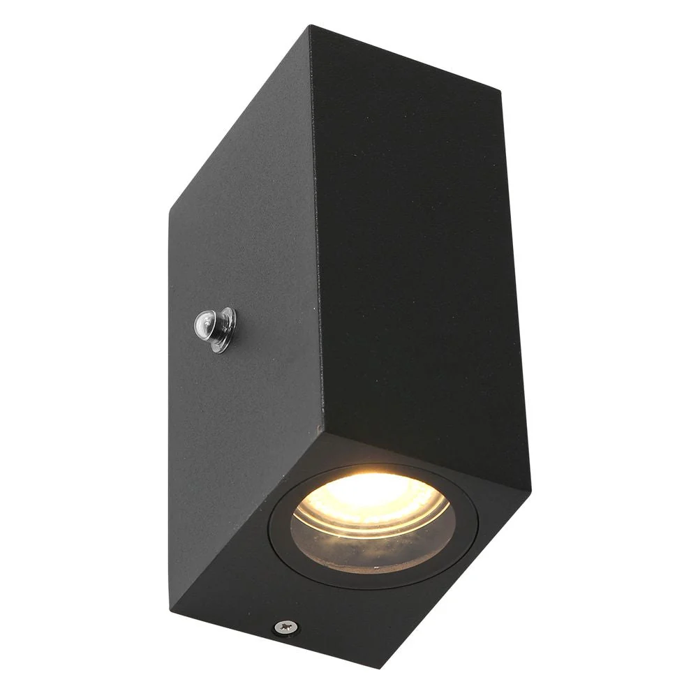 Applique murale extérieure Steinhauer 2L LED noire, H 15,5 cm