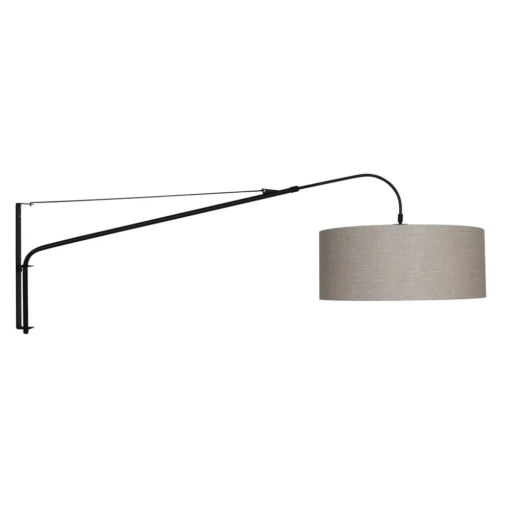 Applique murale Steinhauer Elegant Classy 1L à bras oscillant, noir et beige, culot E27