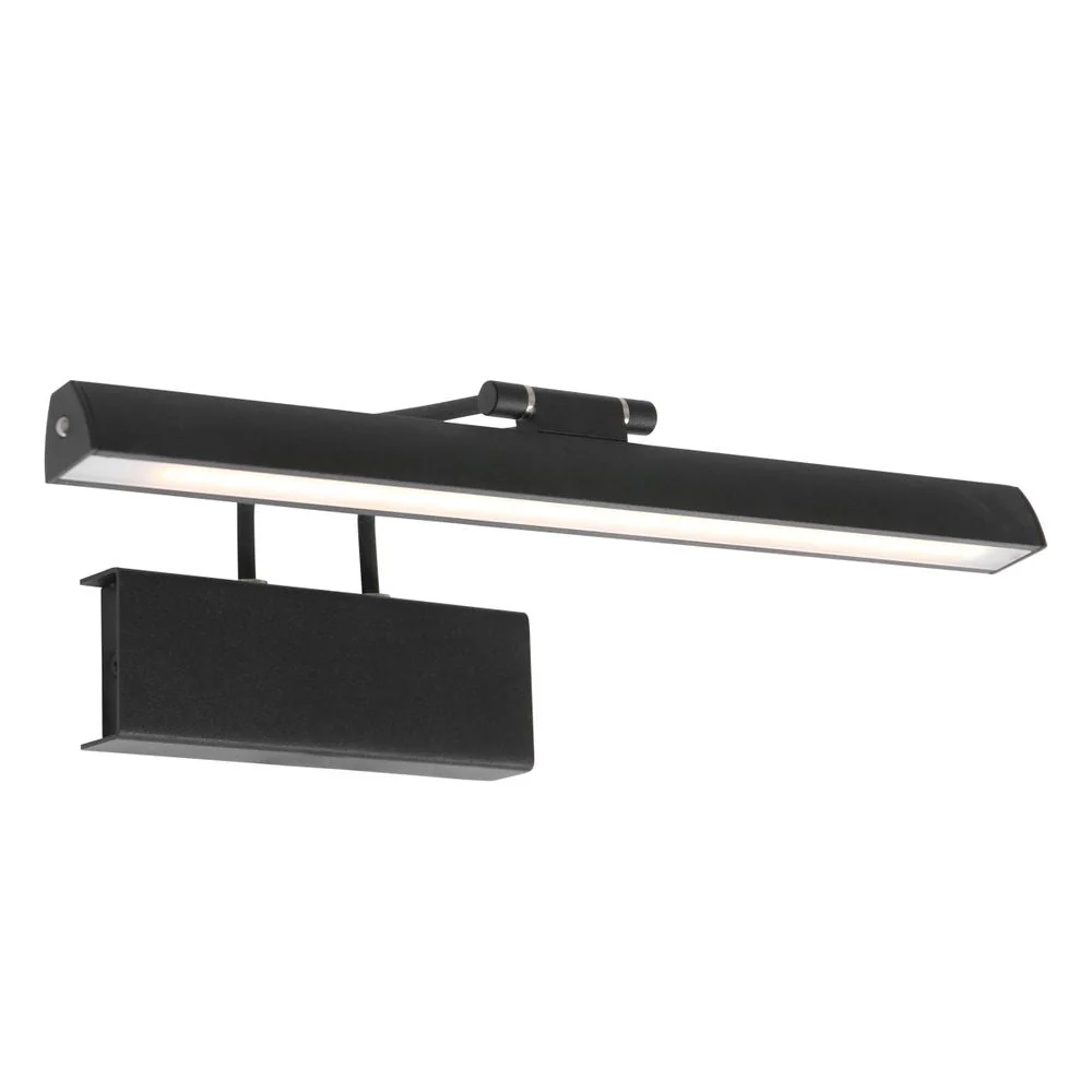 Applique murale Steinhauer Litho 1L, LED noire, largeur 32 cm