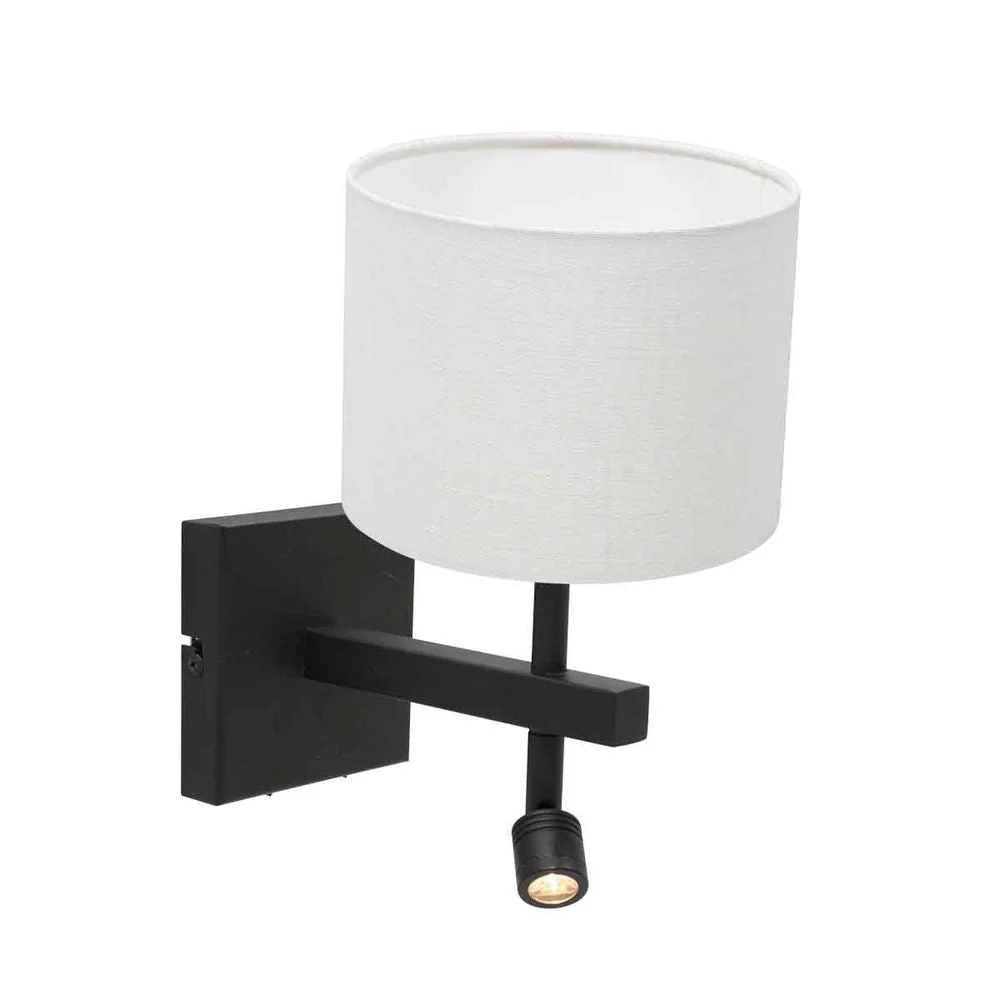 Applique murale Steinhauer Rod 2L, noir et blanc, LED/E27