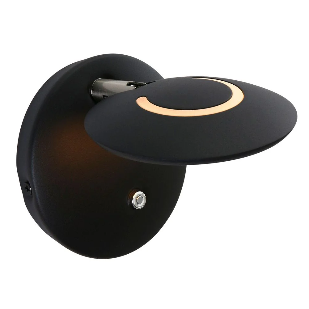 Applique murale Steinhauer Zenith 1L, LED noire