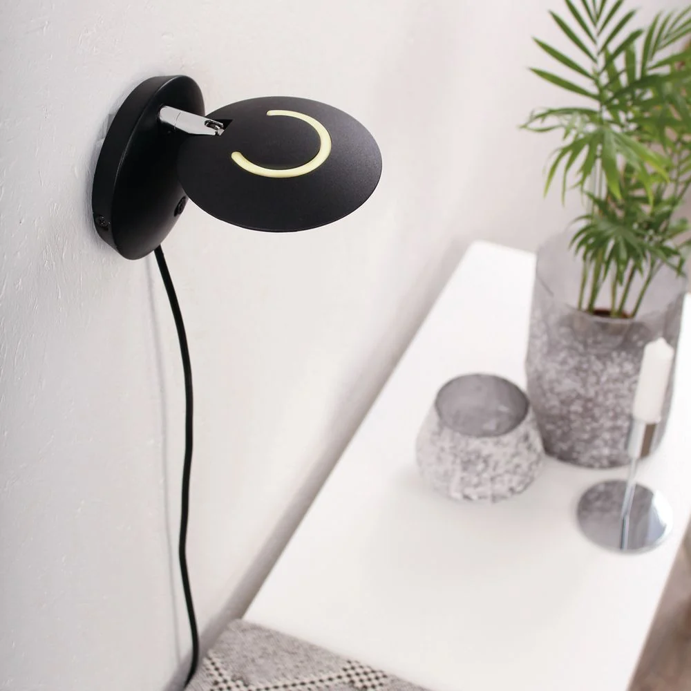 Applique murale Steinhauer Zenith 1L, LED noire