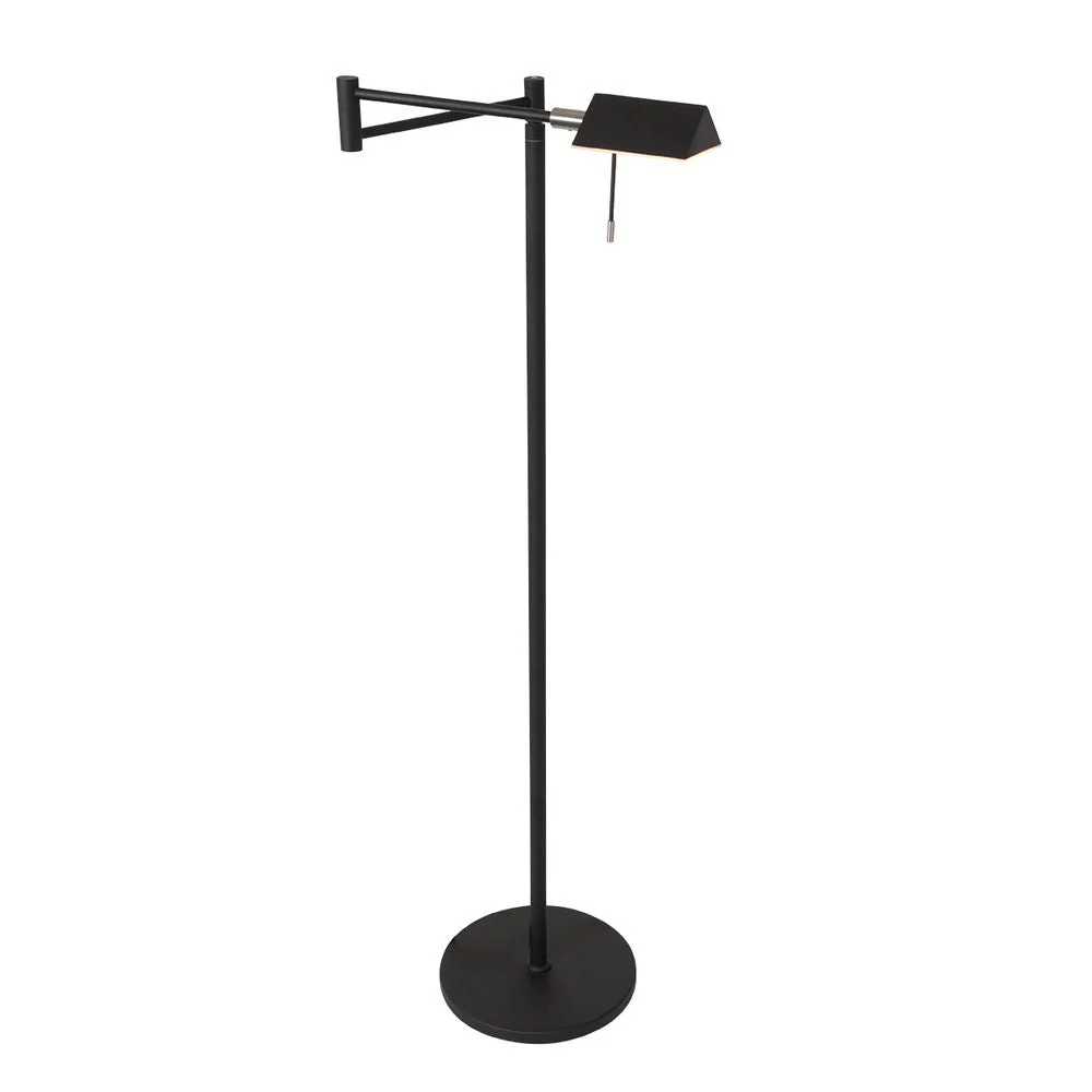 Lampadaire Steinhauer Retina 1L noir LED, H 123 cm