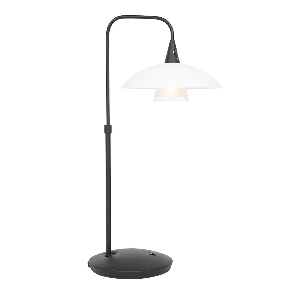 Lampe de lecture de table Steinhauer Tall 1L en verre noir G9, H 45 cm
