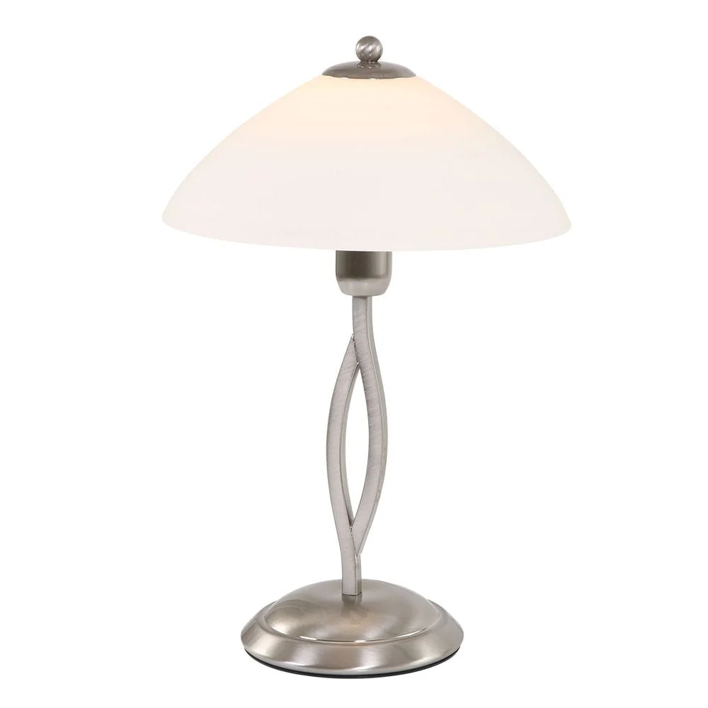 Lampe de table Steinhauer Capri 1L en acier, douille E27, hauteur 45 cm