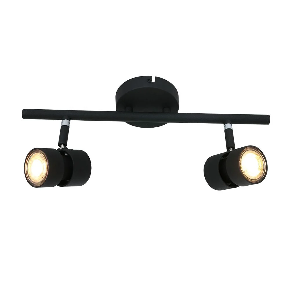 Plafonnier monorail Steinhauer Natasja 2L noir GU10, L 38 cm