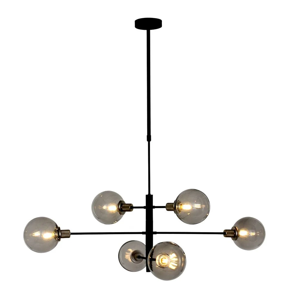 Steinhauer Constellation 6L lustre verre fumé E14