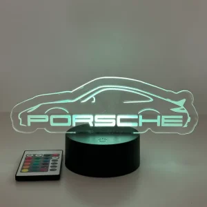 Lampe LED 3D personnalisée PORSCHE – Éclairage décoratif pour cabine camion Stick Olivier