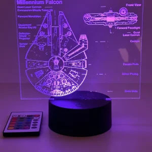Lampe 3D personnalisée Star Wars Millennium Falcon Stick Olivier