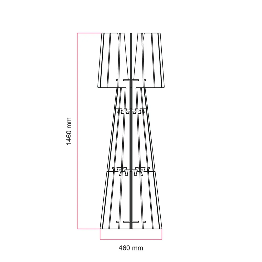 Structure pour lampe de sol SHHINE en matériau acoustique - Blanc chiné