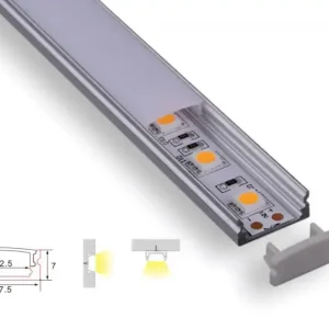 Structure de profil | 2 mètres | Loi | Aluminium 17,5 x 7 | Bande LED de COB