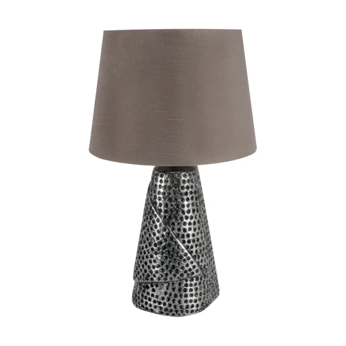 Lampe de table STRUHM MAGDA E27 40W céramique argentée, H 39 cm