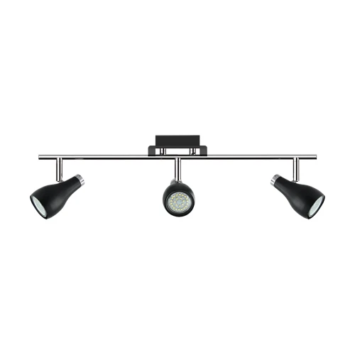 Rails d'éclairage STRUHM KINGA GU10 3 x 35W en acier inoxydable noir