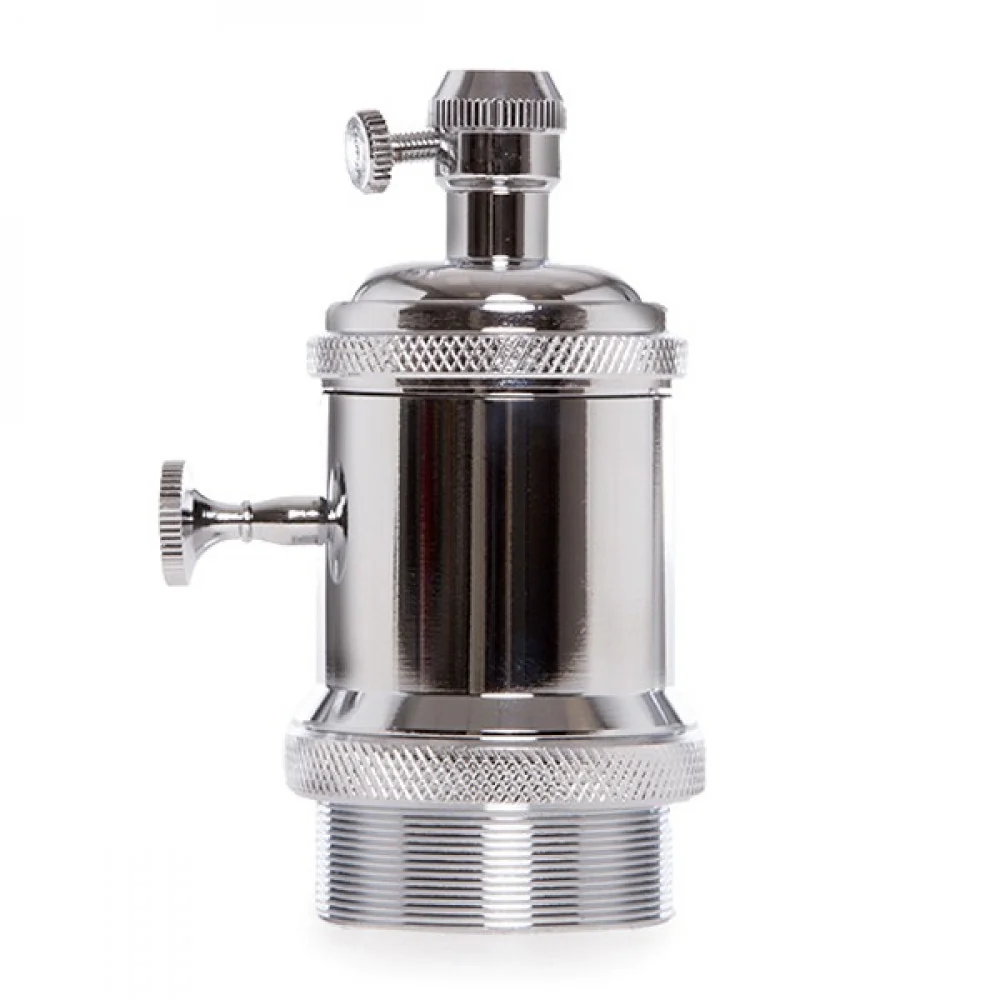 SuPPort De Lampe E27 Cuivre Bakélite- Commutateur Rotatif, Couleur Chrome [AM-AH008]