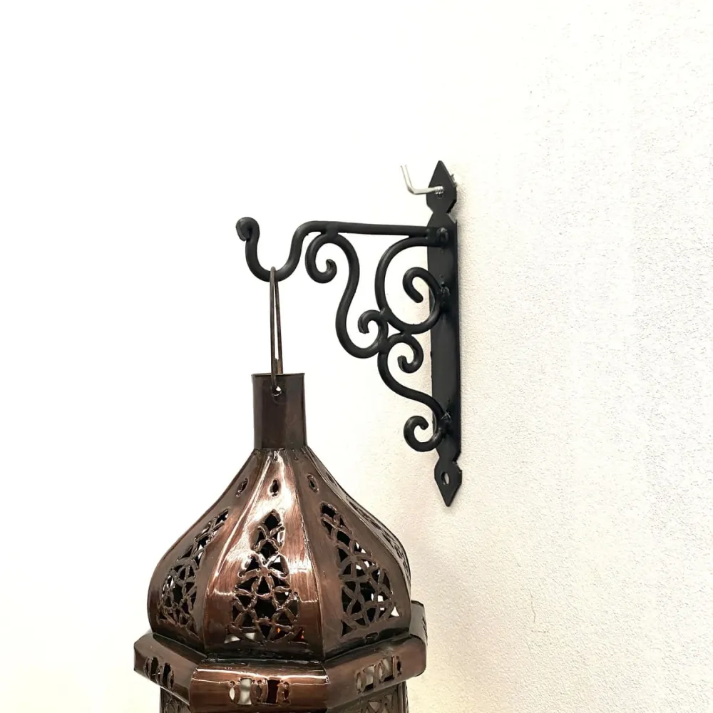 Support pour lampes et lanternes arabes en fer forgé 12 cm