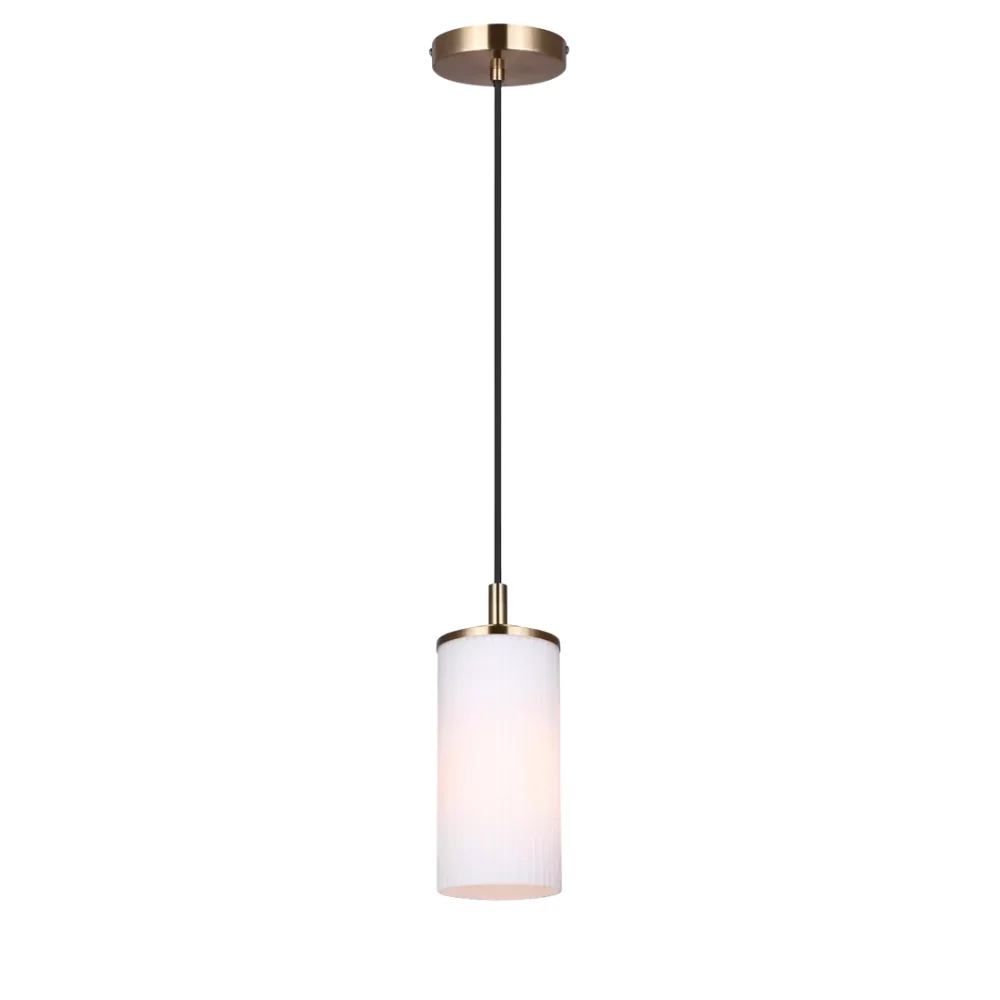 Suspendu simple canarm kinslea or et verre opale