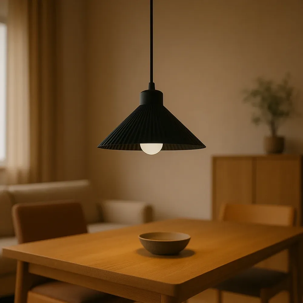 Suspension « Colt », rosace noire/noire/câble noir