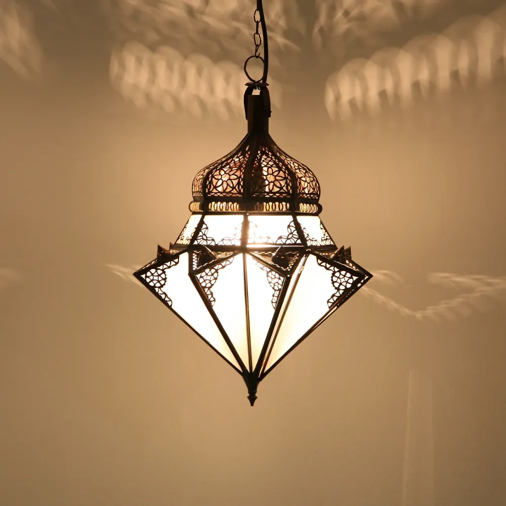 Suspension Jawhara blanc laiteux