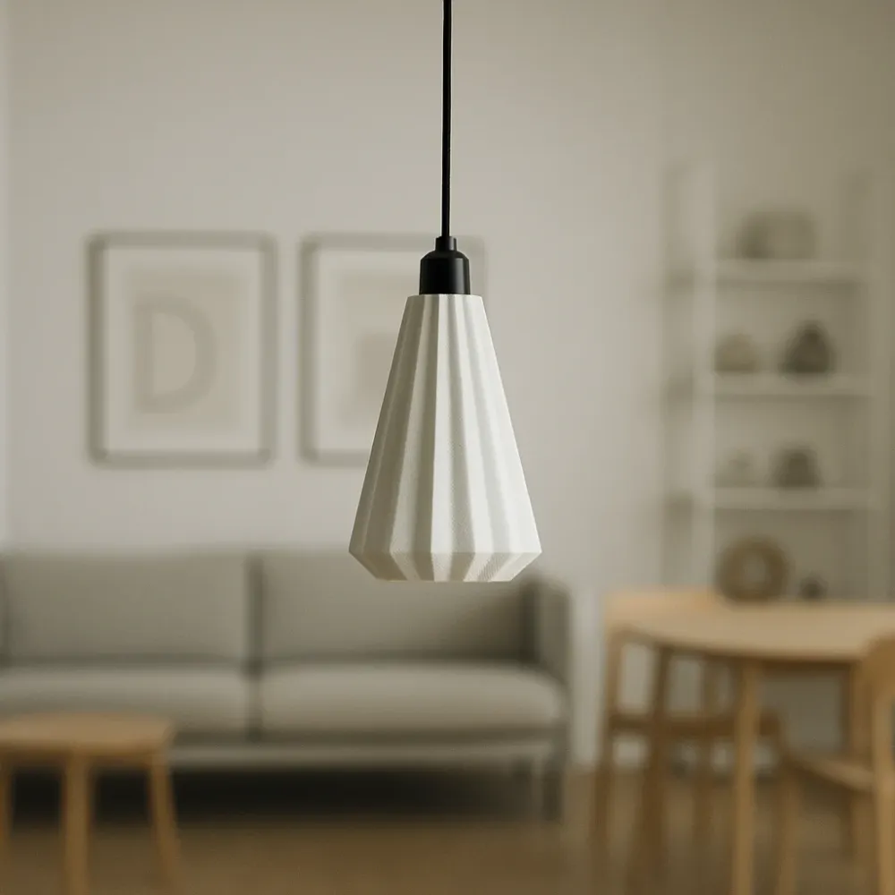 Suspension « Lindor », rosace blanche/noire/câble noir