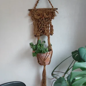 Suspension murale hibou vintage