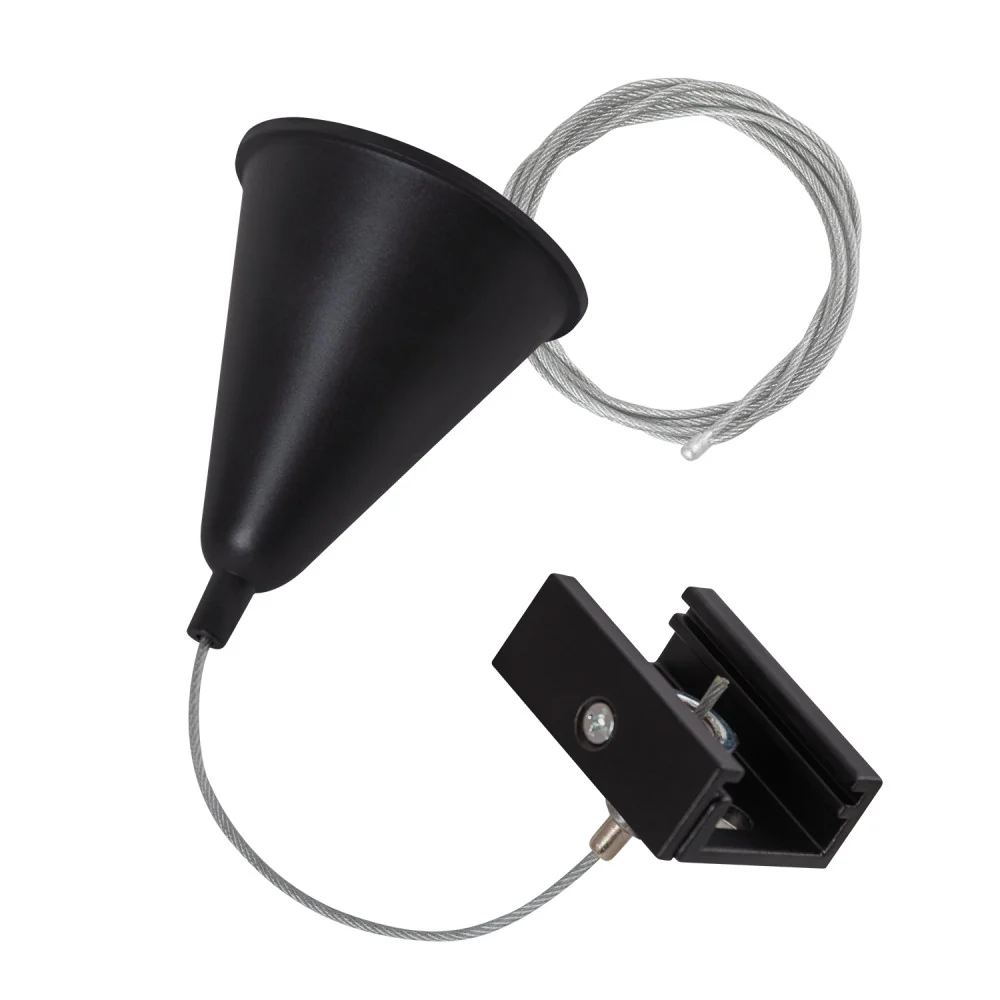 Suspension pour Rail Triphasé Noir 1 Mètre [HO-SUS-T-N]