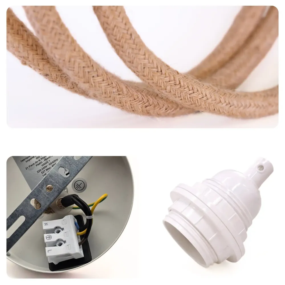 Suspension TWIST 1 ampoule ficelle - Transformez votre éclairage