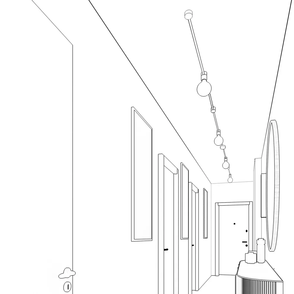 Système Filé Symmetric Kit - avec câble CM10 de 5 m pour guirlande lumineuse et 9 composants en bois pour intérieur