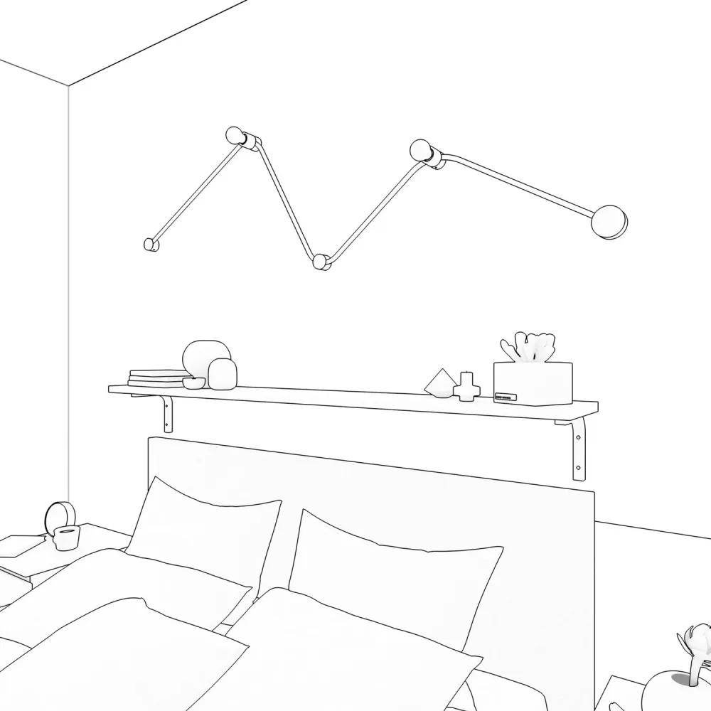Système Filé Wiggle Kit - avec câble CM09 de 3 m pour guirlande lumineuse et 5 éléments en bois pour intérieur
