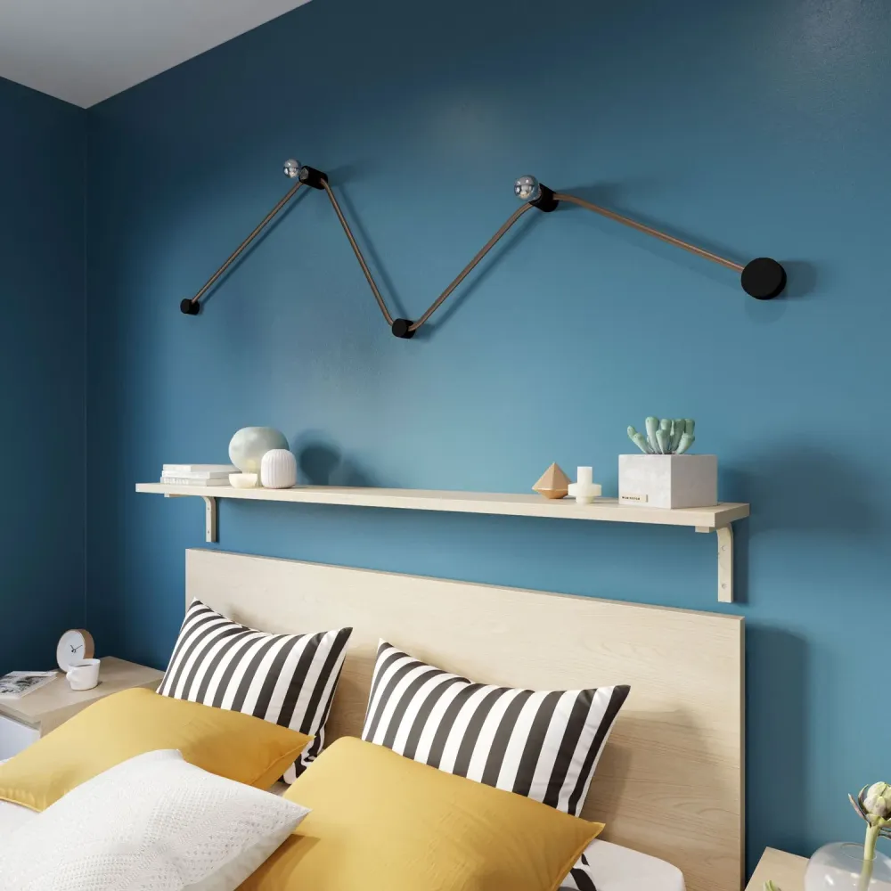 Système Filé Wiggle Kit - avec câble CM27 de 3 m pour guirlande lumineuse et 5 composants en bois peint en noir pour intér...