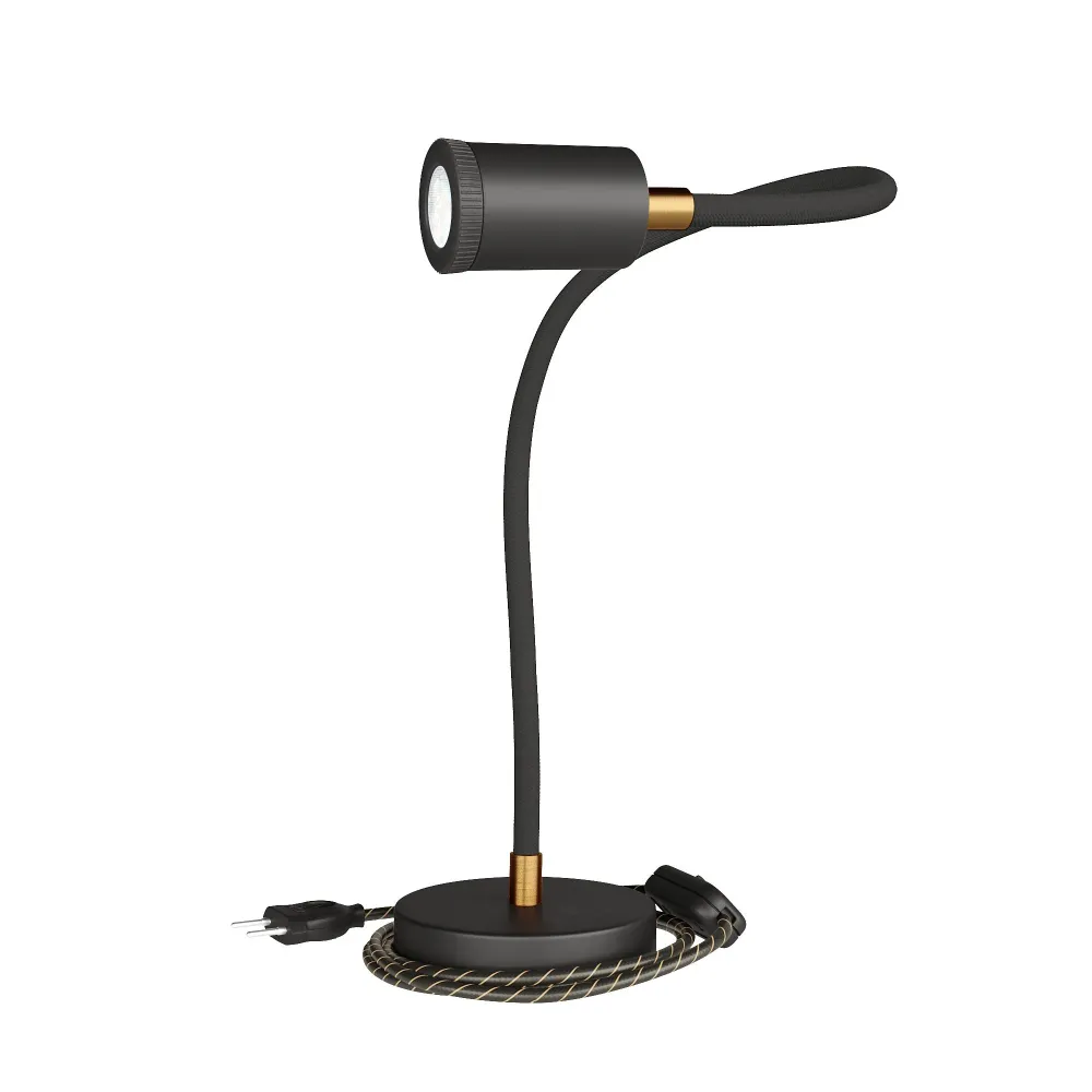 Table Flex GU1d0 lampe de table articulée avec mini spot LED - Noir