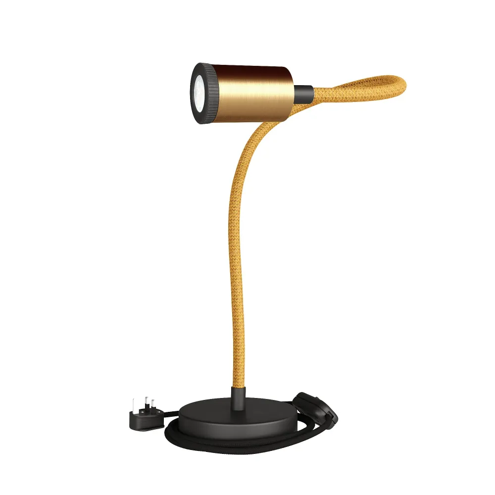 Table Flex GU1d0 lampe de table articulée avec mini spot LED et fiche UK - Bronze satiné