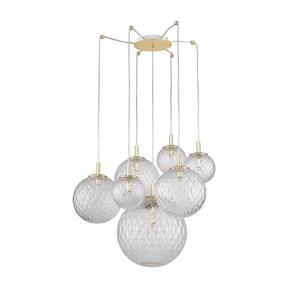 Lampe à suspension CADIX GOLD métal doré G9 7L TK Lighting