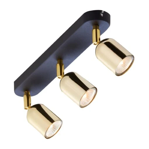 Rail d'éclairage supérieur en métal noir GU10 3L TK Lighting
