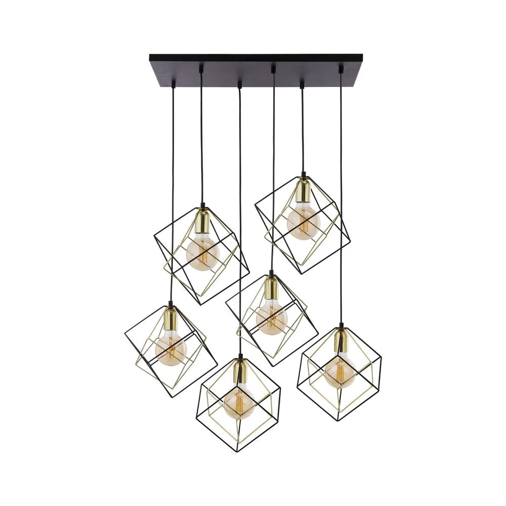 Suspension linéaire ALAMBRE en métal noir E27 6L TK Lighting