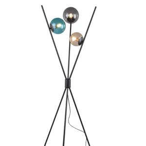 Trio Lance Black Mat Metal Floor Lamp 403400317