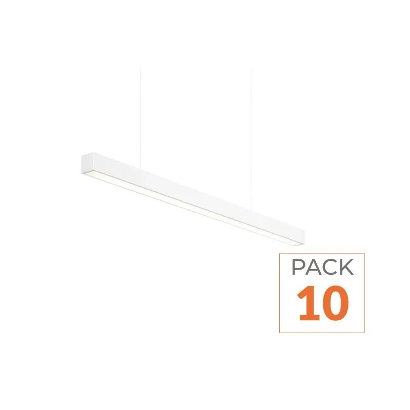 Pack de 10 - Suspension Linéaire LED 150cm 48W Interconnectable BLANC - Garantie 5 ans Tsong