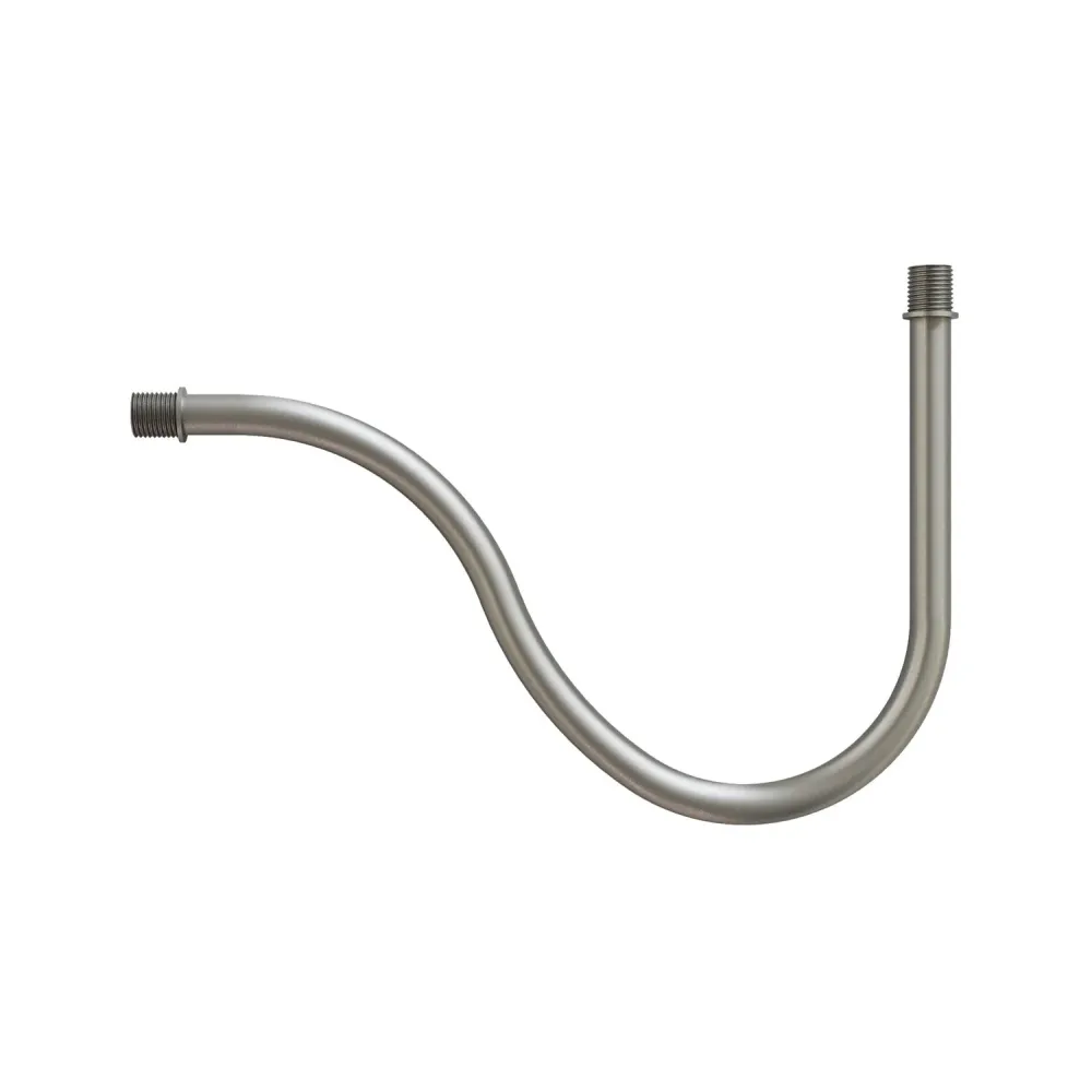 Tube courbé d’extension en S pour lampe, 16,5 cm en métal - Titane satiné