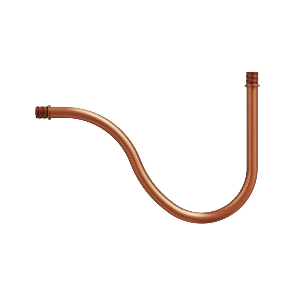 Tube courbé d’extension en S pour lampe, 16,5 cm en métal - Cuivre satiné