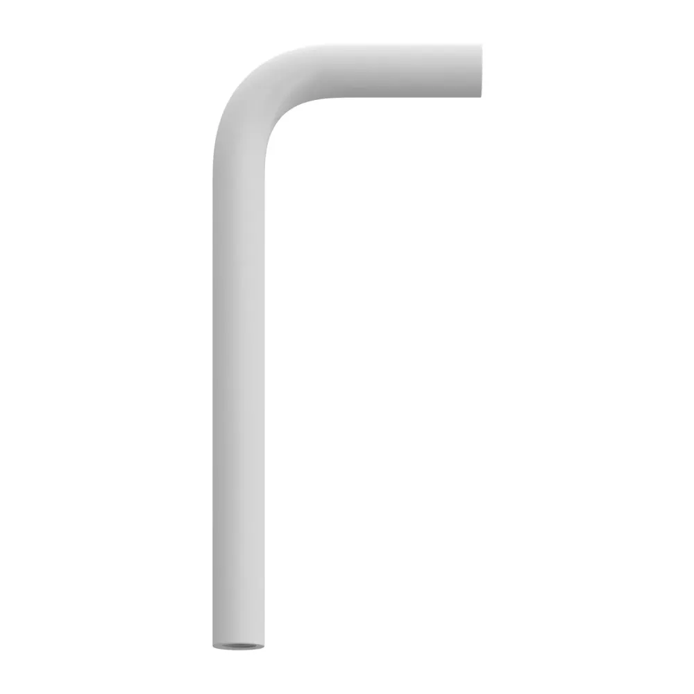 Tube d’extension courbé 14 cm en métal - Blanc