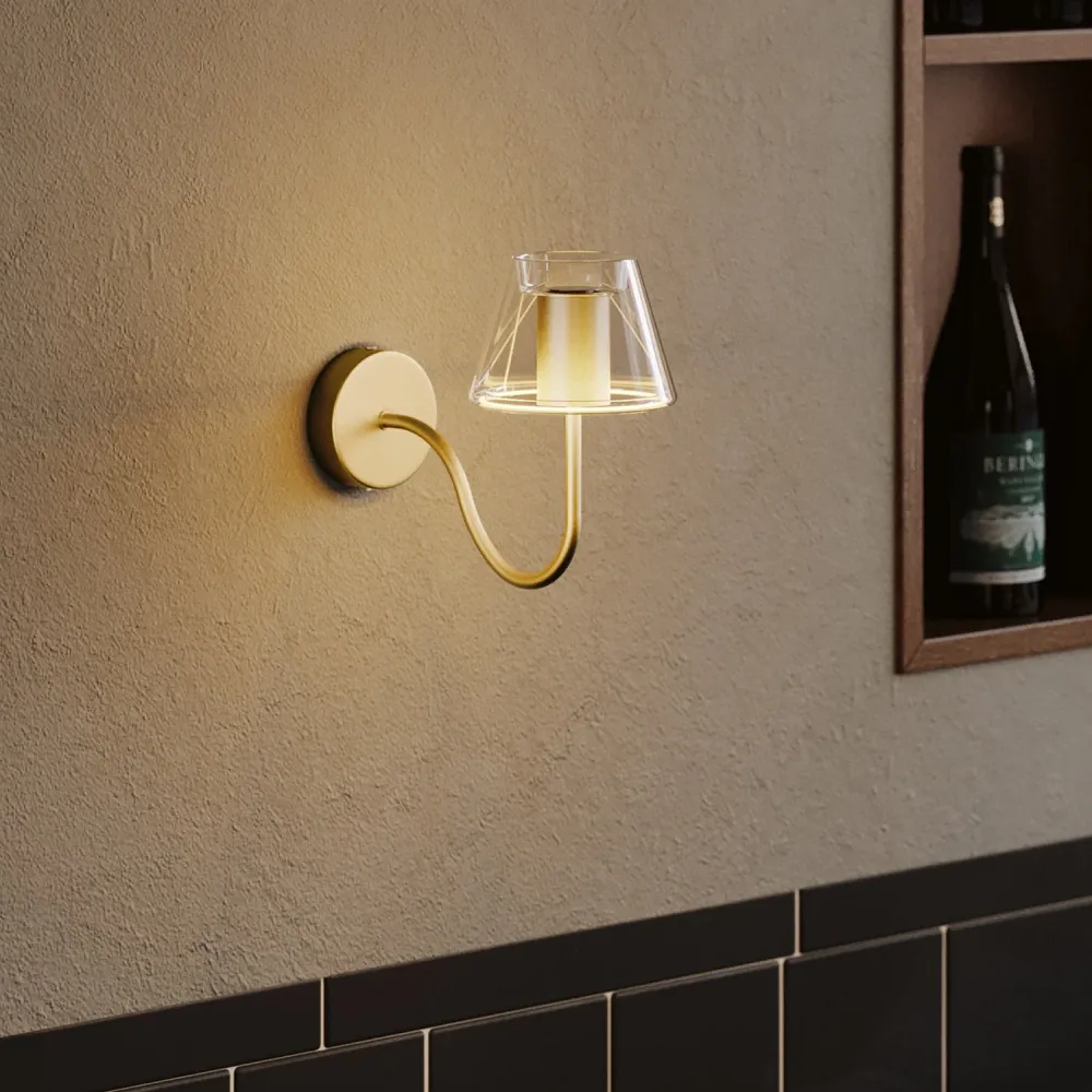 Tube d’extension courbé en S pour lampe, 16,5 cm en métal – Bronze satiné
