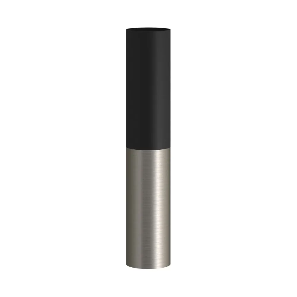 Tub-E14, tube en métal double pour spot avec douille double bague E14 - Noir et Titane satiné