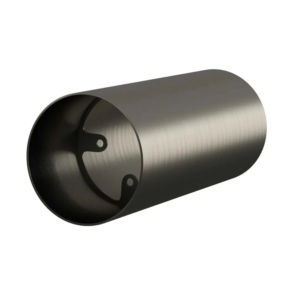 Tub-E14, tube en métal pour spot avec douille double bague E14 - Titane satiné